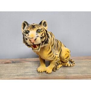 Hong Kong Vintage Flocked Tiger Figurine